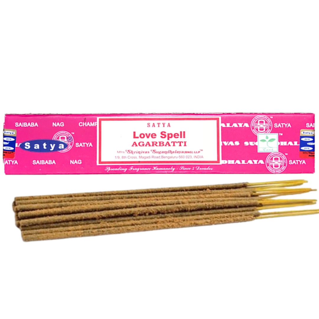 SATYA LOVE SPELL INCENSE 15 GRAM BOX FIMENESS