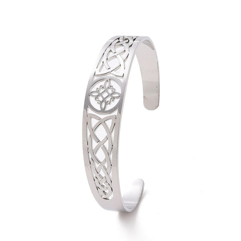 NUDO DE BRUJA OPEN ADJUSTABLE BANGLE STAINLESS STEEL