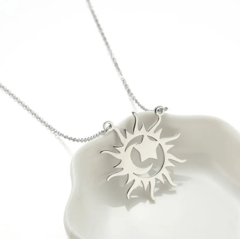 SUN STAR MOON NECKLACE STAINLESS STEEL