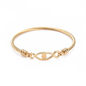 EVIL EYE GOLD BANGLE STAINLESS STEEL