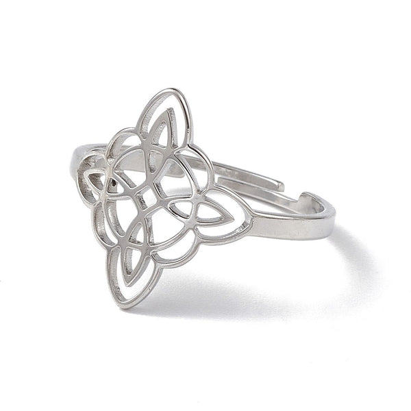 NUDO DE BRUJA CLOSED ADJUSTABLE RING STAINLESS STEEL