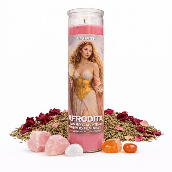 APHRODITE SEVEN DAY PRAYER INTENTION CANDLE - SELF-LOVE, ALLURE, MAGNETISM AND FEMININE ENERGY