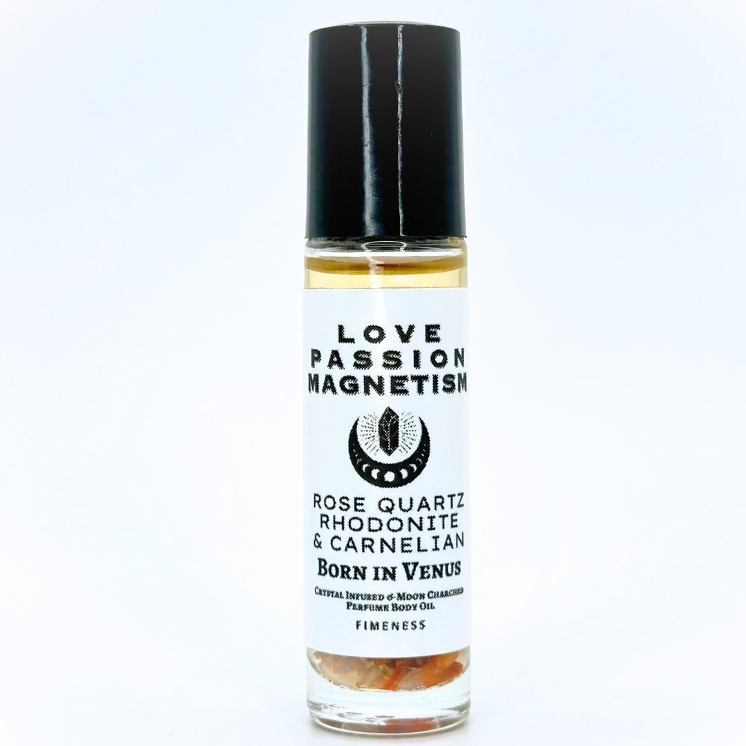 BORN IN VENUS - PASSION, POWER & DIVINE ATTRACTION - CRYSTAL INFUSED & MOON CHARGED BODY OIL PERFUME