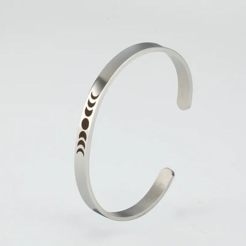 MOON PHASE STAINLESS STEEL BANGLE