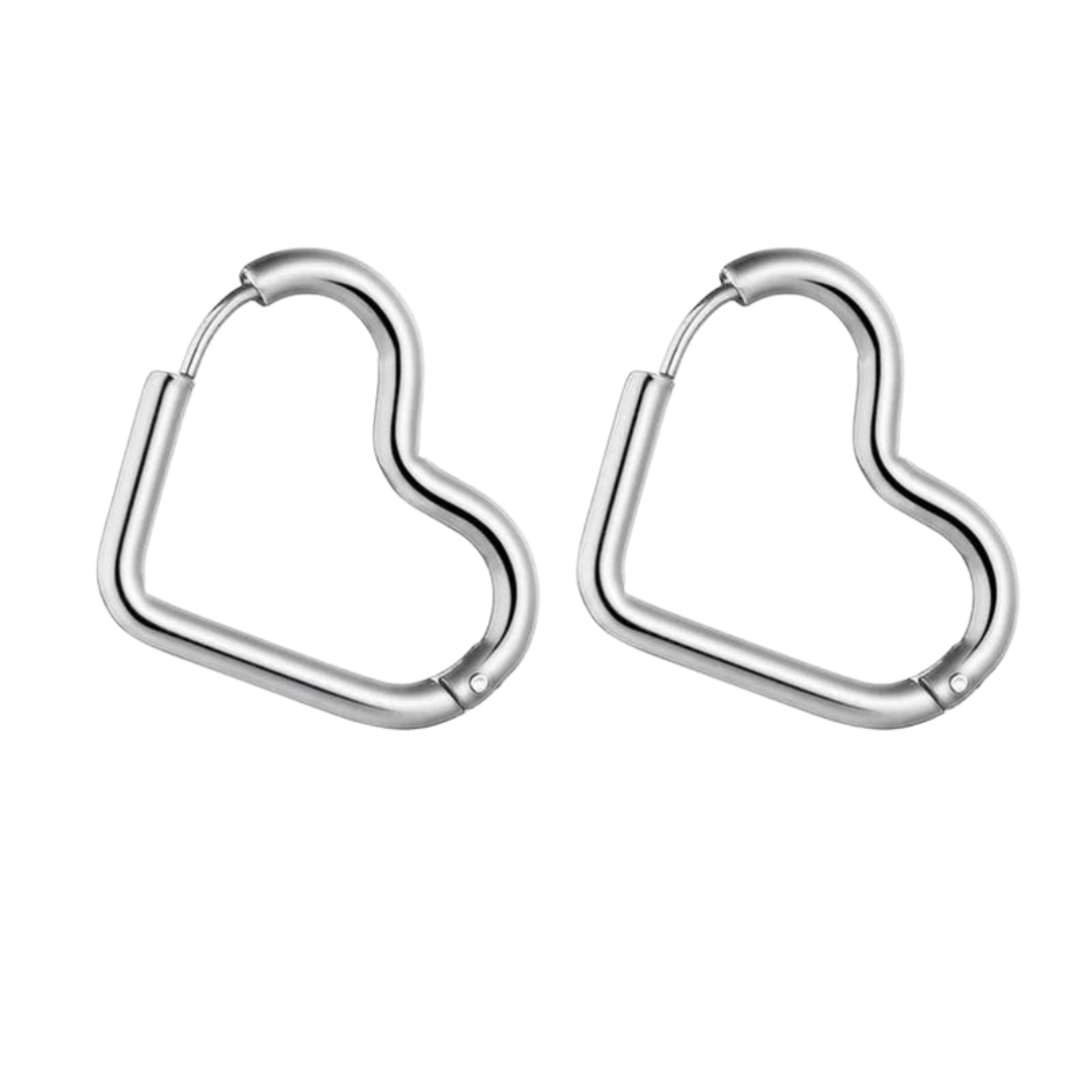 HEART SHAPED STAINLESS STEEL EARRINGS 20MM