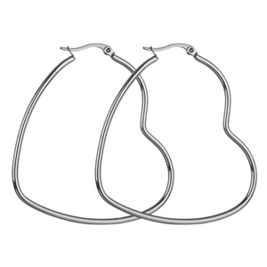 HEART SHAPED STAINLESS STEEL EARRINGS 40MM