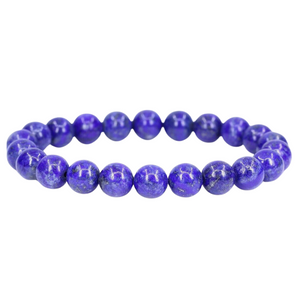 LAPIZ LAZULI 8MM SMOOTH ROUND STRETCH BRACELET