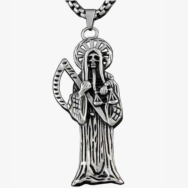 SANTA MUERTE STAINLESS STEEL NECKLACE
