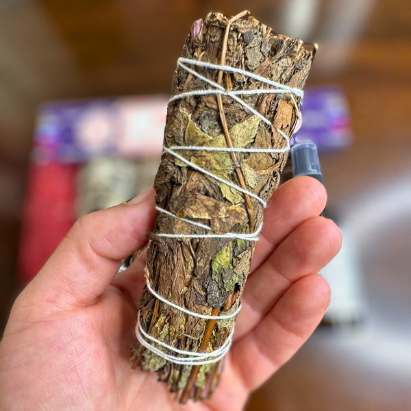 SMUDGE KIT - 5 HERB SMUDGE STICKS, ROSEMARY INCENSE AND CRYSTAL INFUSED MOON CHARGED FLORIDA WATER SPRAY