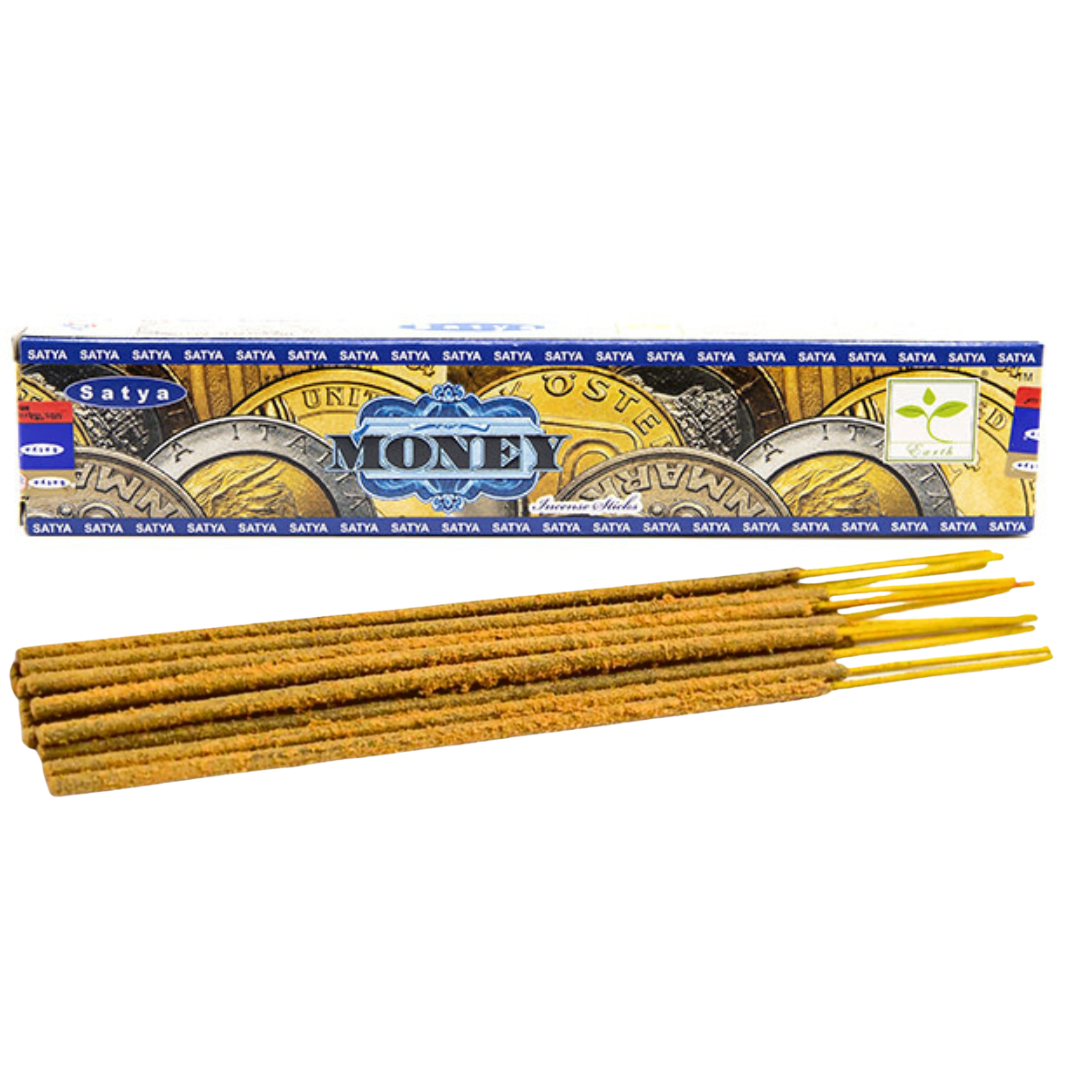 SATYA MONEY INCENSE 15 GRAM BOX (12 INCENSE STICKS)