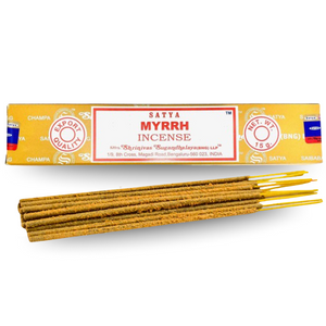 SATYA MYRRH INCENSE 15 GRAM BOX (12 INCENSE STICKS)