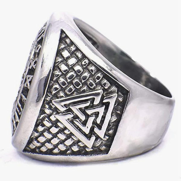 VIKING VEGVISIR RUNE RING - SEVEN ARCHANGEL SEAL STAINLESS STEEL