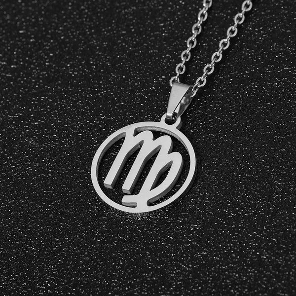 ZODIAC SIGN PENDANT STAINLESS STEEL NECKLACE