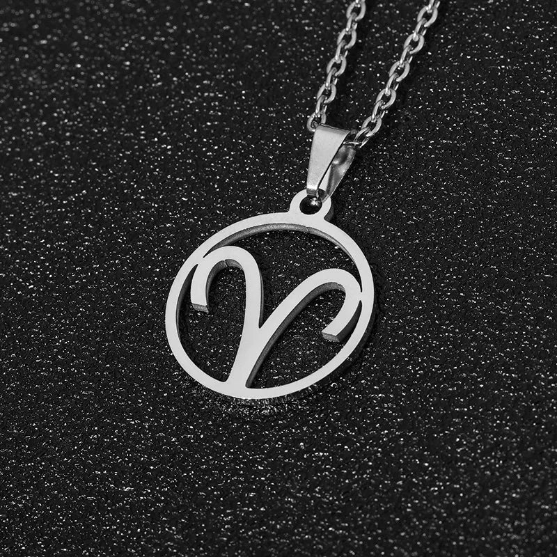 ZODIAC SIGN PENDANT STAINLESS STEEL NECKLACE