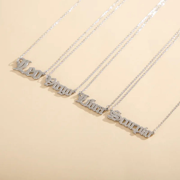 ZODIAC SIGN LINK PENDANT STAINLESS STEEL NECKLACE