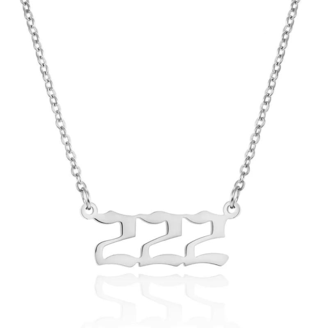 222 ANGEL NUMBER NECKLACE STAINLESS STEEL