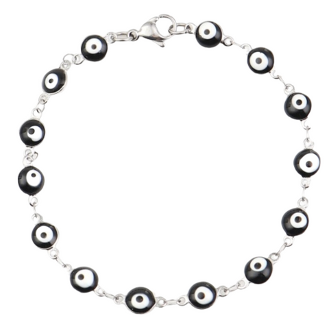 BLACK EVIL EYE BRACELET STAINLESS STEEL