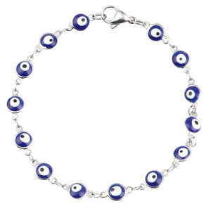 DARK BLUE EVIL EYE BRACELET STAINLESS STEEL