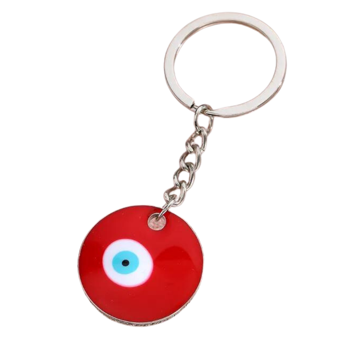 RED ROUND EVIL EYE KEYCHAIN – FIMENESS