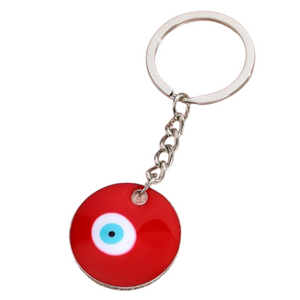 RED ROUND EVIL EYE KEYCHAIN