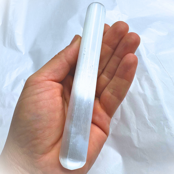 SELENITE MASSAGE WAND (POLISHED WAND) 5"-6" AVERAGE