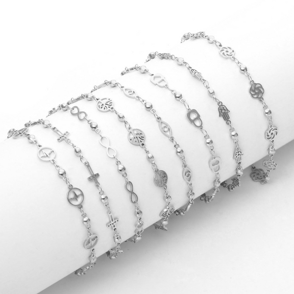 EVIL EYE STAINLESS STEEL ANKLET