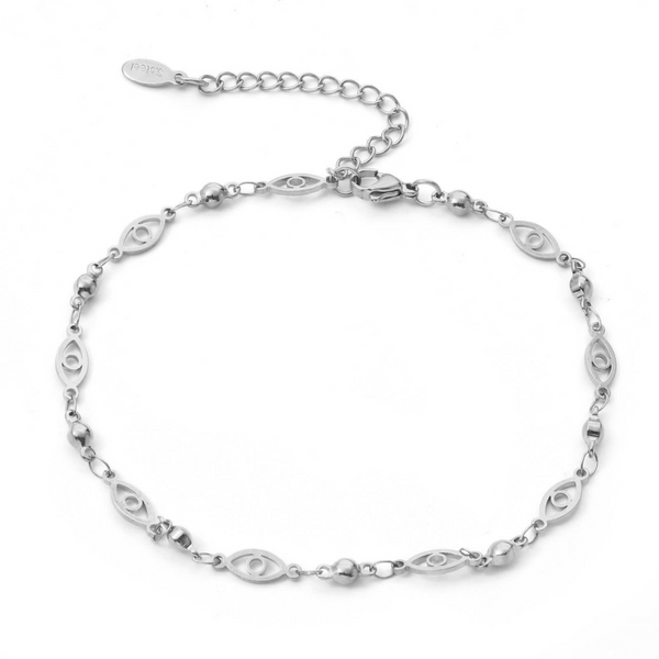 EVIL EYE STAINLESS STEEL ANKLET