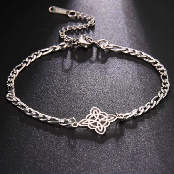 WITCH KNOT FIGARO CHAIN STYLE BRACELET STAINLESS STEEL