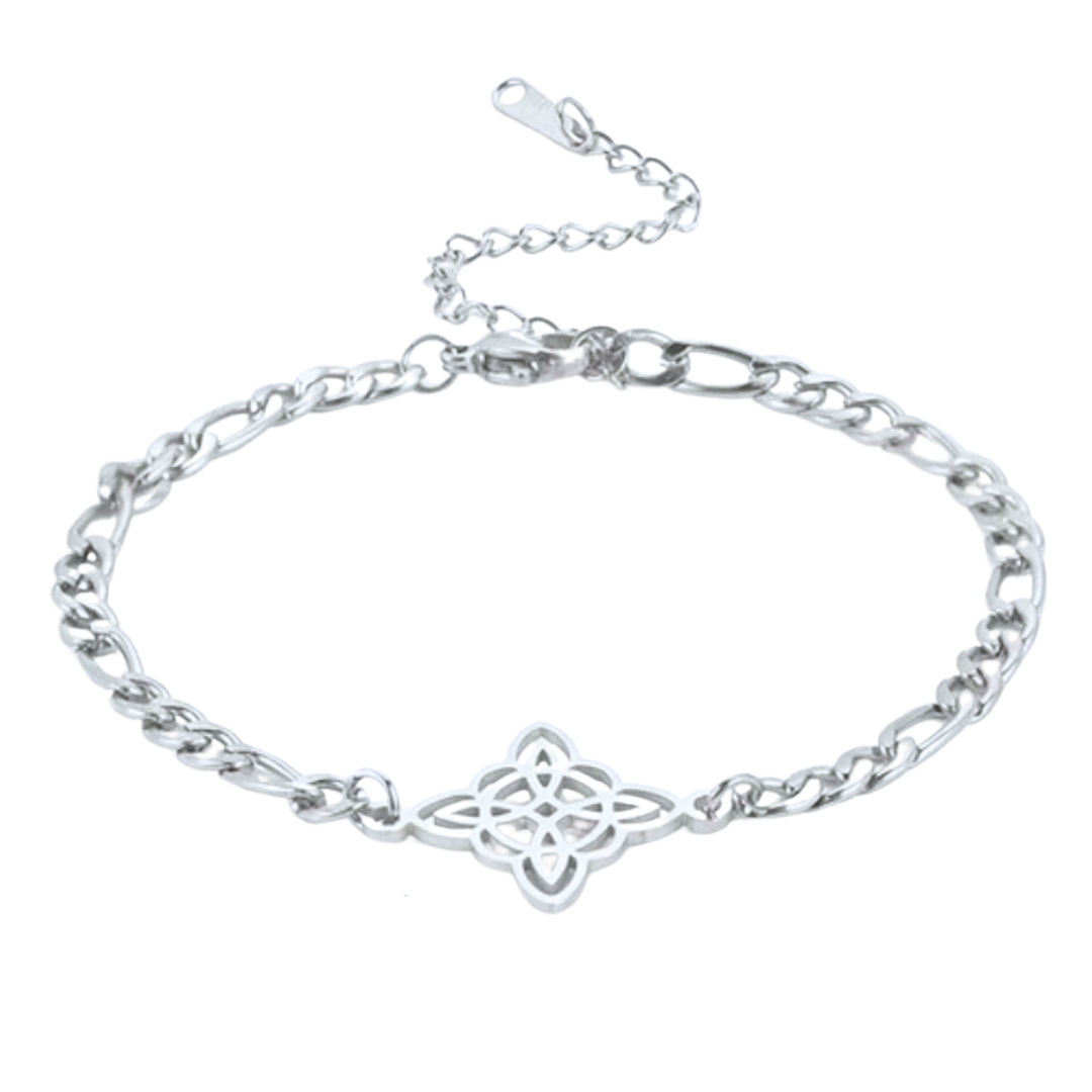 WITCH KNOT FIGARO CHAIN STYLE BRACELET STAINLESS STEEL