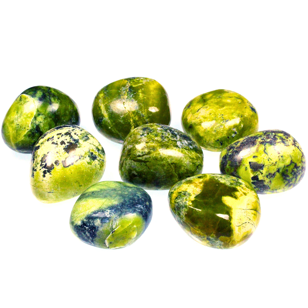 GREEN SERPENTINE TUMBLED STONES