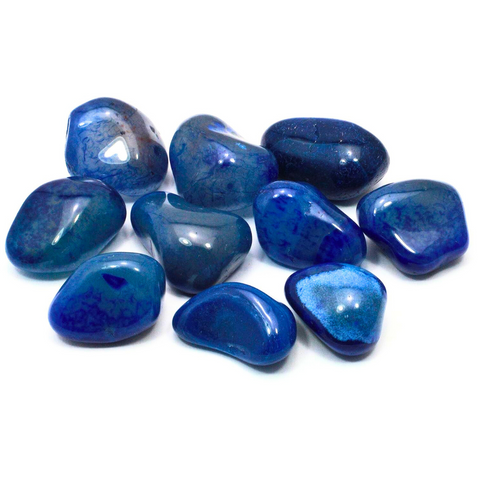 BLUE AGATE TUMBLED STONES