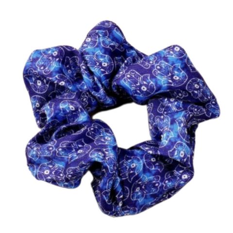 DARK BLUE HAMSA EVIL EYE SCRUNCHIE