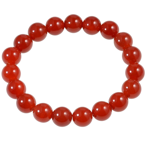 CARNELIAN 8MM SMOOTH ROUND STRETCH BRACELET