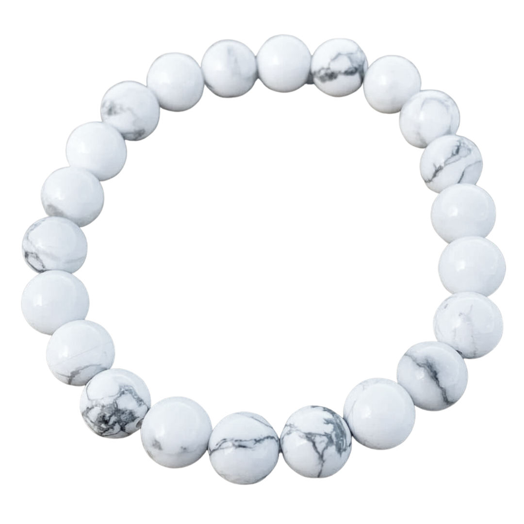 HOWLITE 8MM SMOOTH ROUND STRETCH BRACELET