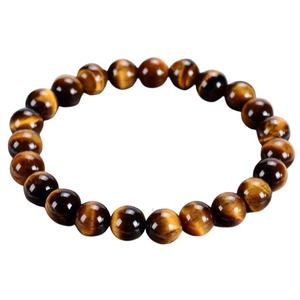 TIGER EYE 8MM SMOOTH ROUND STRETCH BRACELET