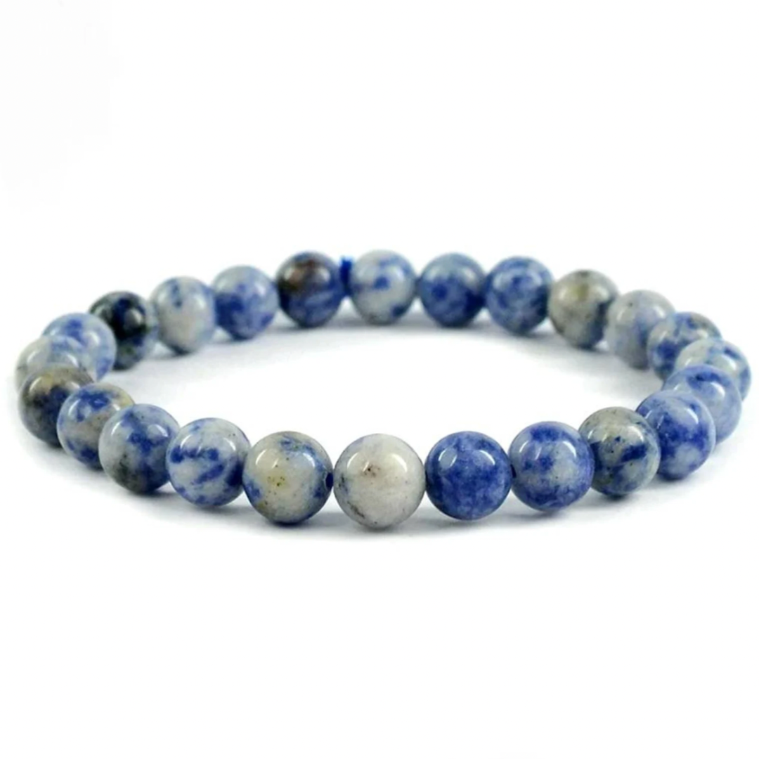 SODALITE 8.5MM SMOOTH ROUND STRETCH BRACELET