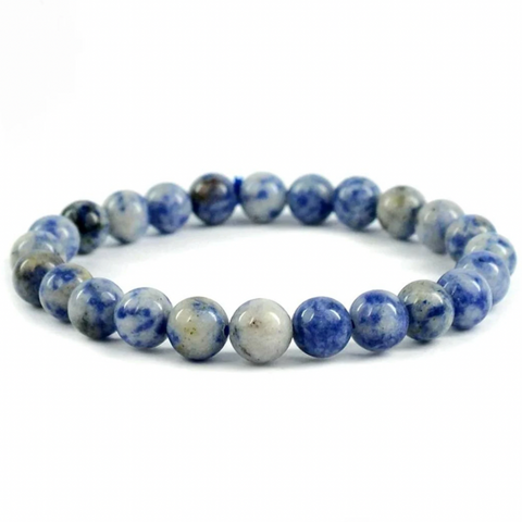 SODALITE 8.5MM SMOOTH ROUND STRETCH BRACELET