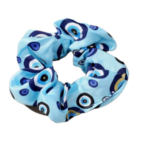 LIGHT BLUE EVIL EYE SCRUNCHIE