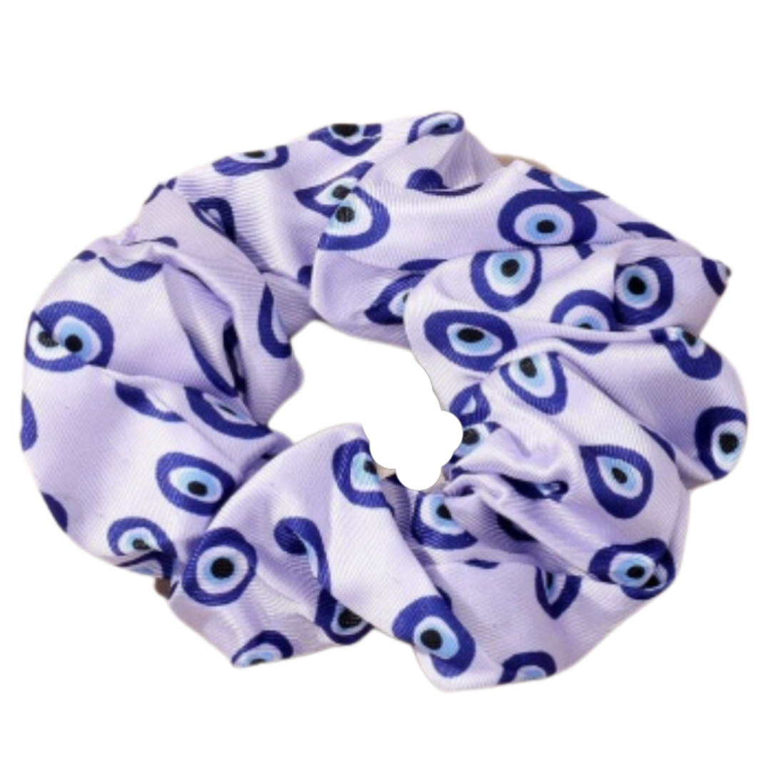 MAUVE EVIL EYE SCRUNCHIE - HAIR TIE