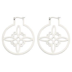 NUDO DE BRUJA (WITCH KNOT) 50MM HOOP EARRINGS STAINLESS STEEL