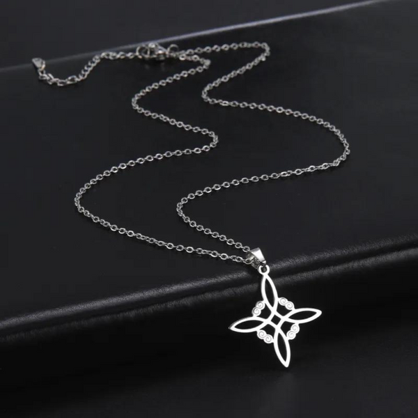 WITCH KNOT NECKLACE STAINLESS STEEL DAINTY