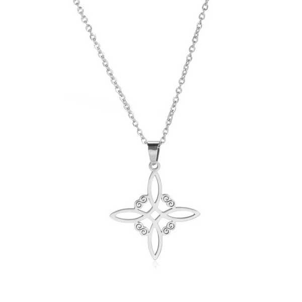 WITCH KNOT NECKLACE STAINLESS STEEL DAINTY