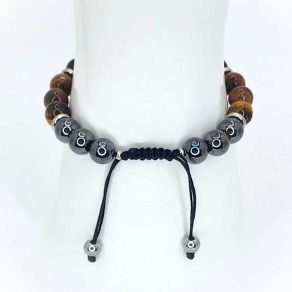 WITCH KNOT TRIPLE PROTECTION (HEMATITE, TIGER EYE AND BLACK TOURMALINE) BEADED MACRAME BRACELET