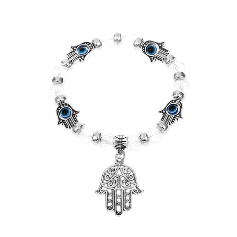 HAMSA HAND EVIL EYE STRETCH FASHION BRACELET