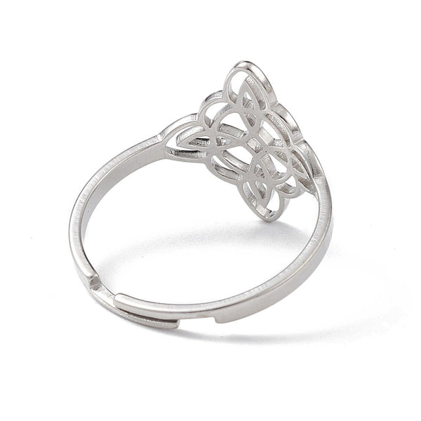 NUDO DE BRUJA CLOSED ADJUSTABLE RING STAINLESS STEEL